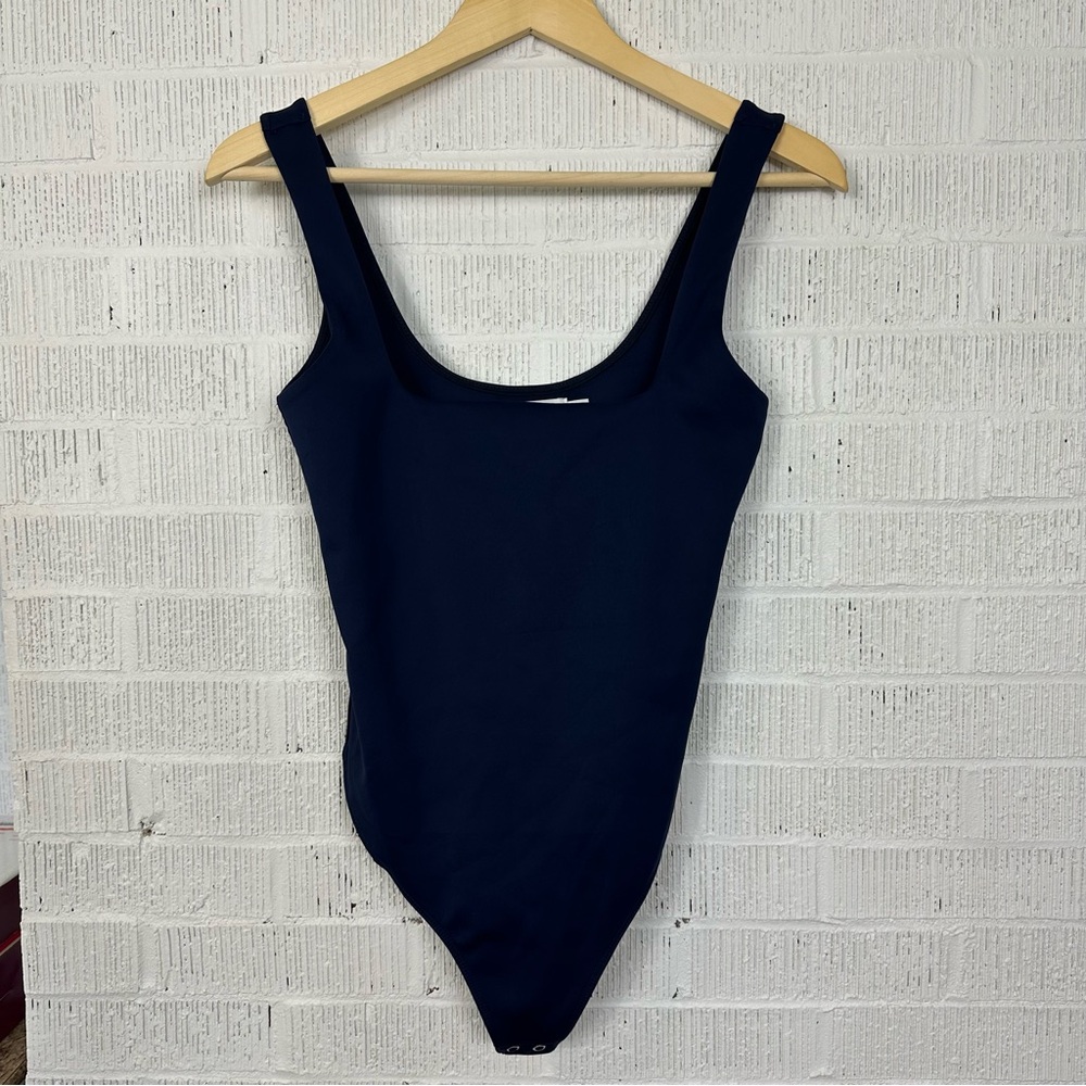 Good American Scuba Tank Bodysuit Size L Navy Blue Women’s Sleeveless Thong